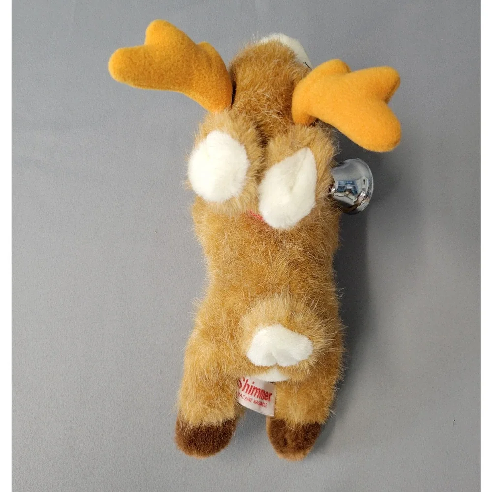 Vintage Russ Berrie Reindeer Shimmer Plush Toy Brown White Furry‎ Christmas #835